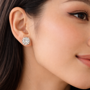 4cttw Round Lab Earrings