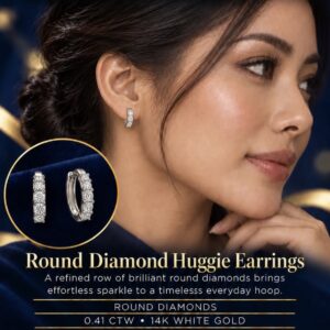 0.41ctw Round Huggie Earringd