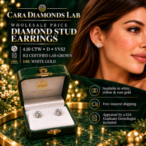 4.10ctw Round D VVS2 IGI certified in 14K white gold