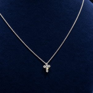 0.24CTW NATURAL DIAMOND CROSS NECKLACE IN 14K YELLOW GOLD