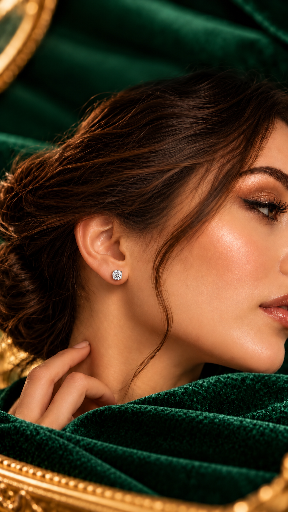 1.5ctw LAB diamond stud earrings in 14K white gold - Image 1