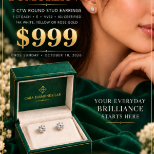 2ctw LAB STUD EARRINGS IN 14K GOLD