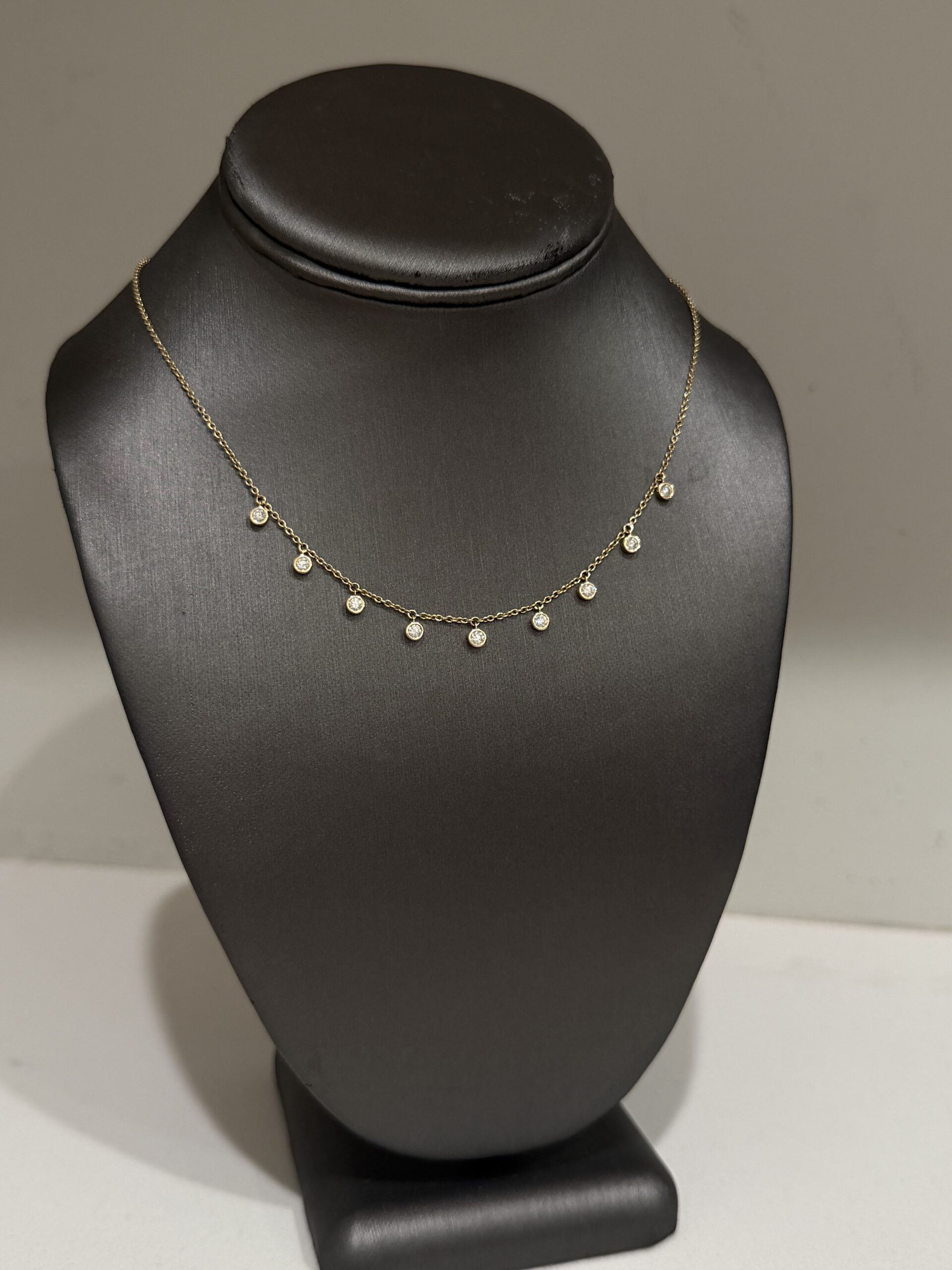 0.65CTW DIAMOND STATION NECKLACE IN 14K YELLOW GOLD - Image 2