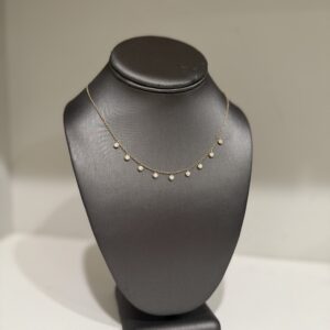 0.65CTW DIAMOND STATION NECKLACE IN 14K YELLOW GOLD