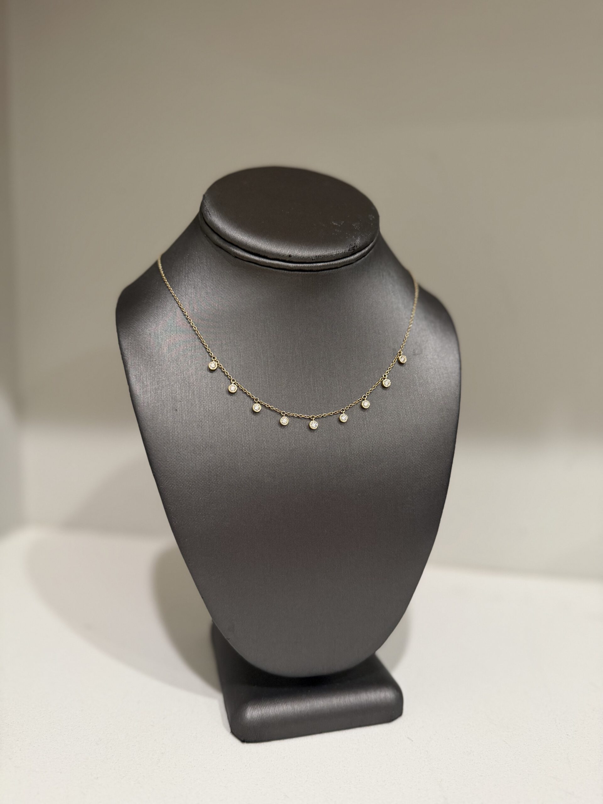 0.65CTW DIAMOND STATION NECKLACE IN 14K YELLOW GOLD - Image 1